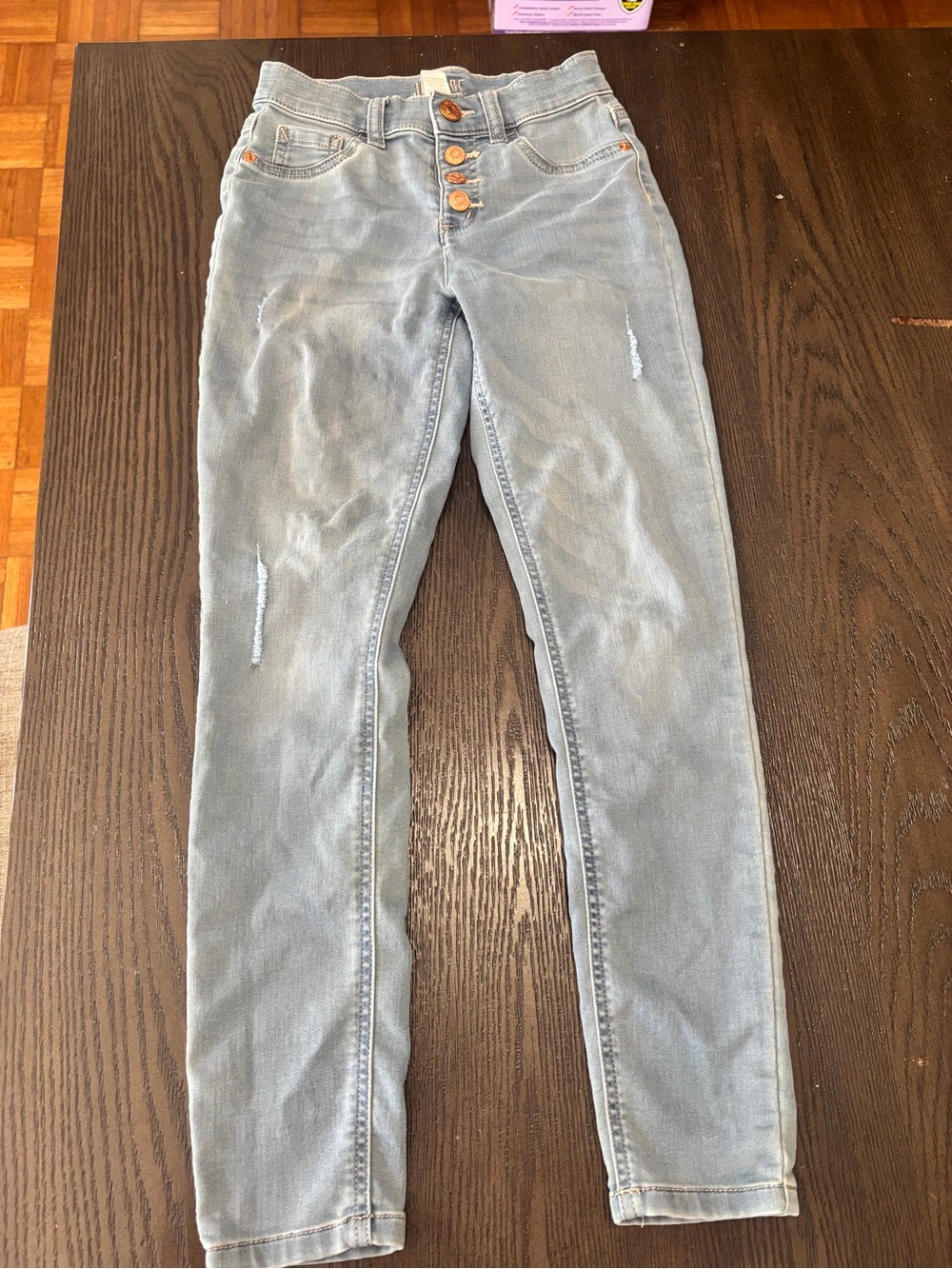 Justice Light Blue Skinny High-Rise Jeans